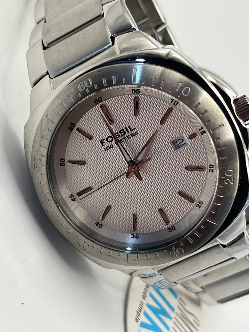Fossil Silver Stainless Steel Men's Watch with White Dial